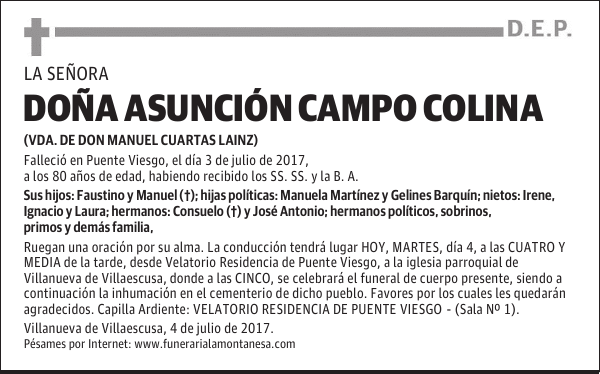 DOÑA ASUNCIÓN CAMPO COLINA