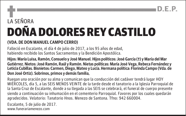 DOÑA DOLORES REY CASTILLO