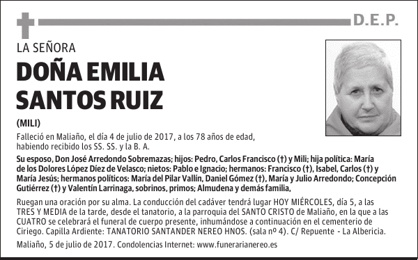 DOÑA EMILIA SANTOS RUIZ