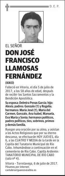 DON JOSÉ FRANCISCO LLAMOSAS FERNÁNDEZ