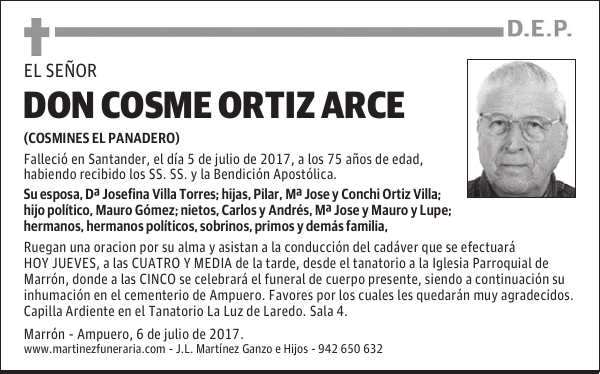 DON COSME ORTIZ ARCE