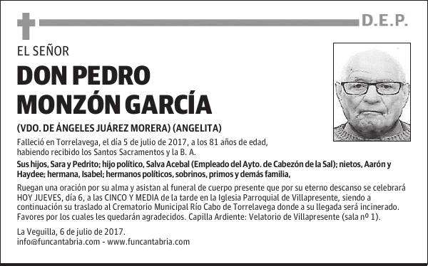 DON PEDRO MONZÓN GARCÍA