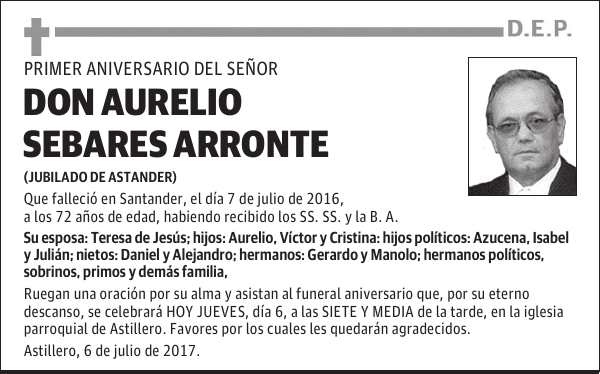 AURELIO SEBARES ARRONTE