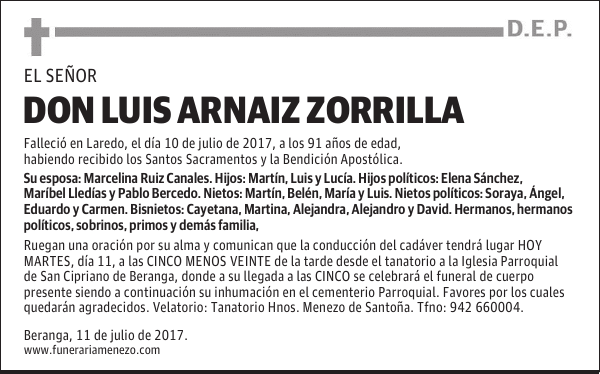 DON LUIS ARNAIZ ZORRILLA