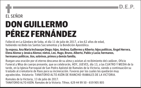 DON GUILLERMO PÉREZ FERNÁNDEZ