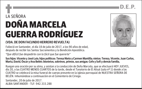 DOÑA MARCELA GUERRA RODRÍGUEZ