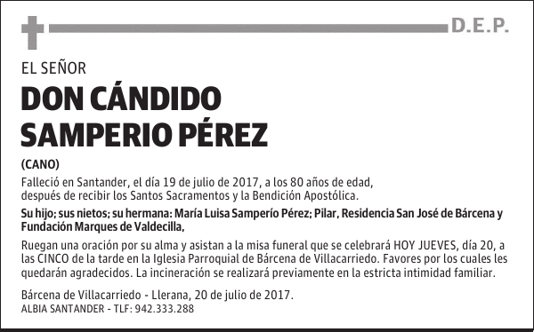 DON CÁNDIDO SAMPERIO PÉREZ