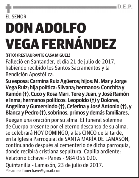 DON ADOLFO VEGA FERNÁNDEZ