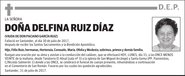 DOÑA DELFINA RUIZ DÍAZ