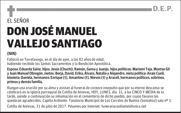 Don José Manuel Vallejo Santiago