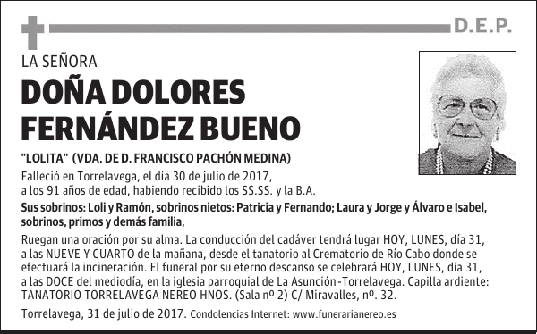 DOÑA DOLORES FERNANDEZ BUENO