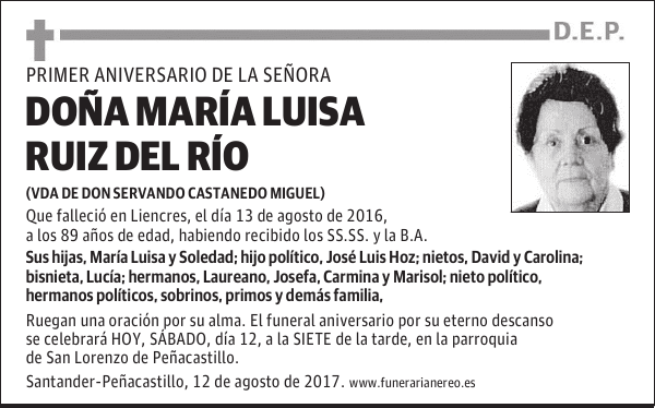 DOÑA MARIA LUISA RUIZ DEL RIO