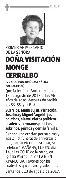 VISITACION MONGE CERRALBO