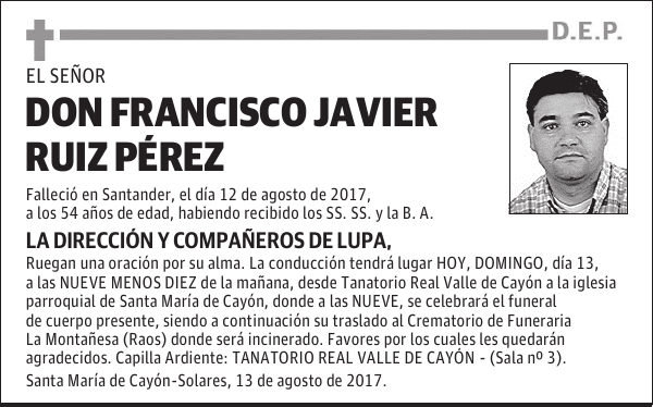 DON FRANCISCO JAVIER RUIZ PÉREZ