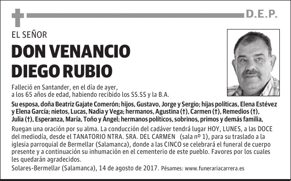 DON VENANCIO DIEGO RUBIO