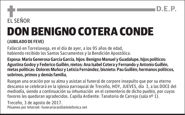 Don Benigno Cotera Conde