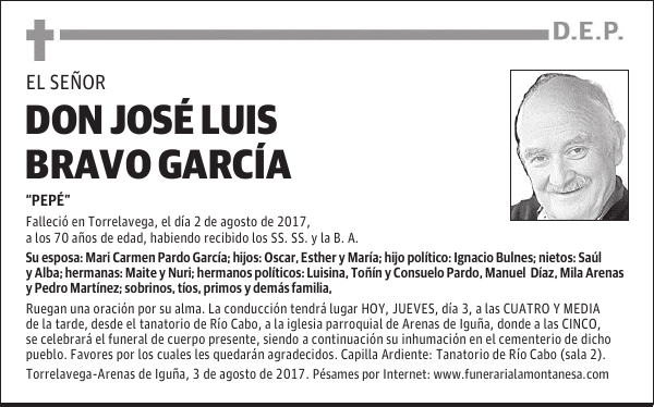 DON JOSÉ LUIS BRAVO GARCÍA