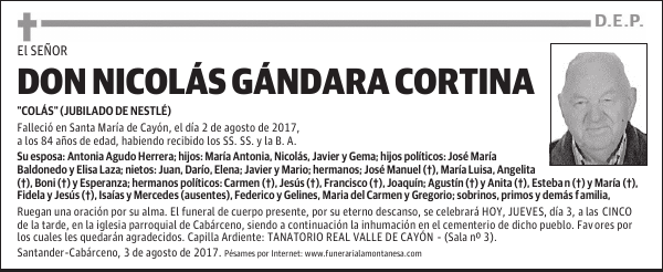 DON NICOLÁS GÁNDARA CORTINA