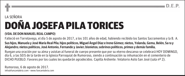 DOÑA JOSEFA PILA TORICES