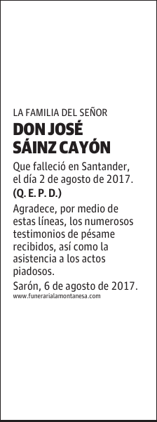 DON JOSÉ SAINZ CAYÓN