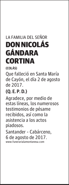 DON NICOLÁS GÁNDARA CORTINA