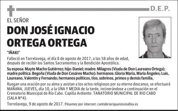DON JOSE IGNACIO ORTEGA ORTEGA