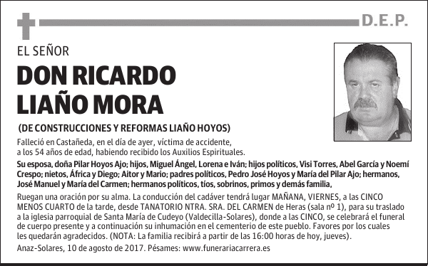 DON RICARDO LIAÑO MORA