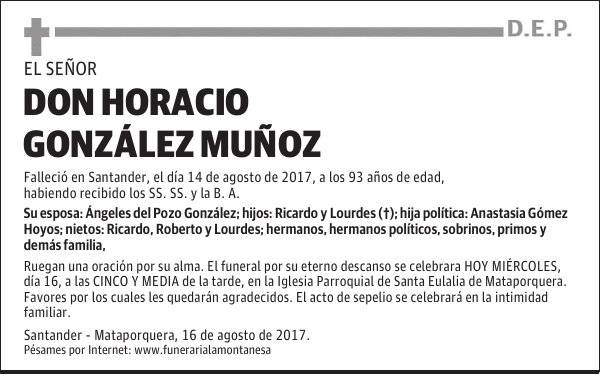 DON HORACIO GONZÁLEZ MUÑOZ