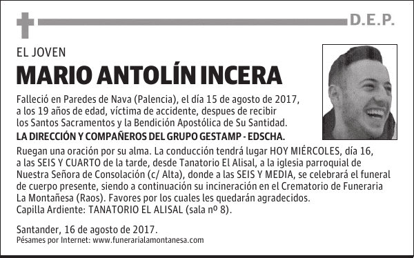 MARIO ANTOLÍN INCERA