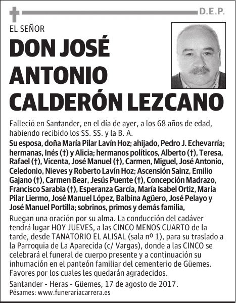 DON JOSÉ ANTONIO CALDERÓN LEZCANO