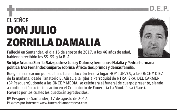 DON JULIO ZORRILLA DAMALIA