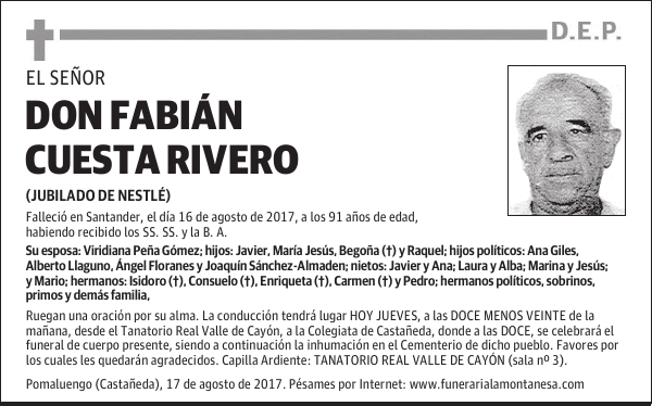 DON FABIÁN CUESTA RIVERO