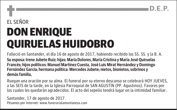 DON ENRIQUE QUIRUELAS HUIDOBRO