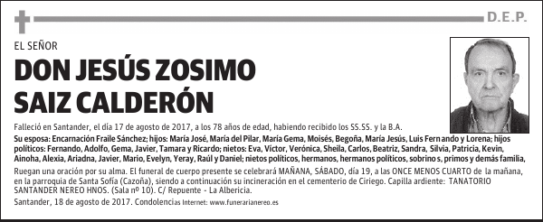 DON JESUS ZOSIMO SAIZ CALDERON