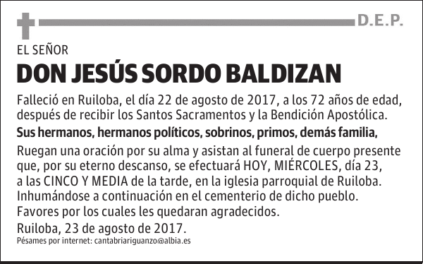DON JESÚS SORDO BALDIZAN