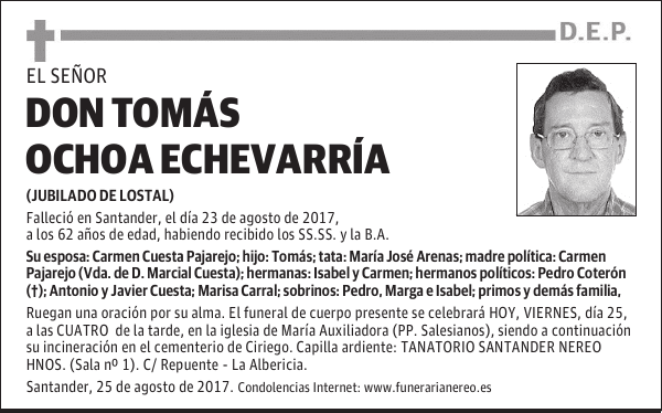 DON TOMÁS OCHOA ECHEVARRÍA