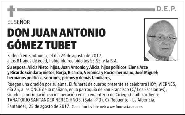 DON JUAN ANTONIO GÓMEZ TUBET