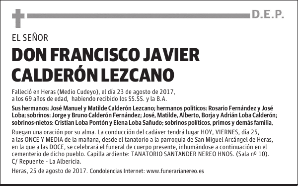 DON FRANCISCO JAVIER CALDERÓN LEZCANO