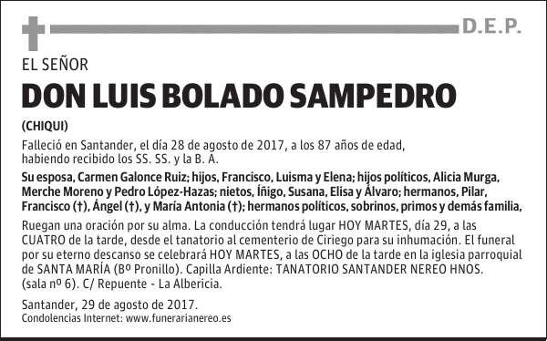 DON LUIS BOLADO SAMPEDRO