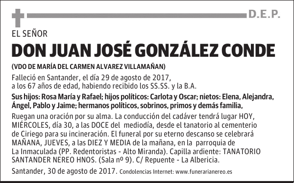 DON JUAN JOSÉ GONZÁLEZ CONDE