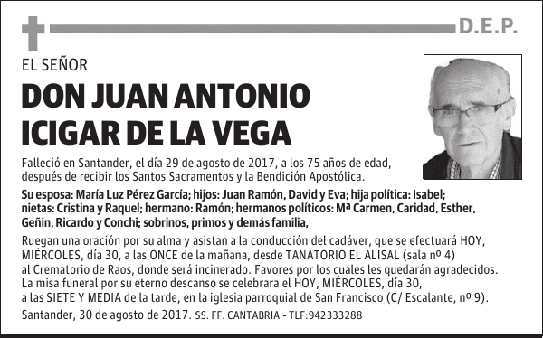 DON JUAN ANTONIO ICIGAR DE LA VEGA