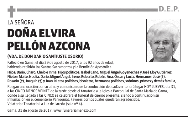 DOÑA ELVIRA PELLÓN AZCONA