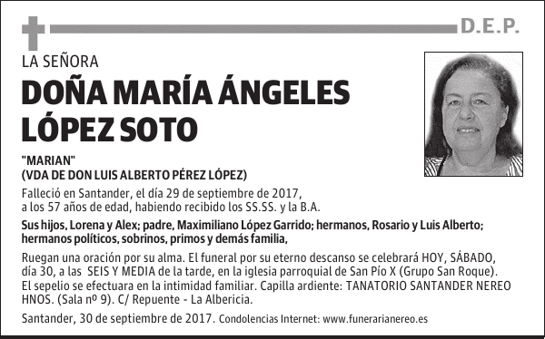 DOÑA MARIA ANGELES LOPEZ SOTO