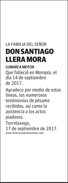 Don Santiago Llera Mora