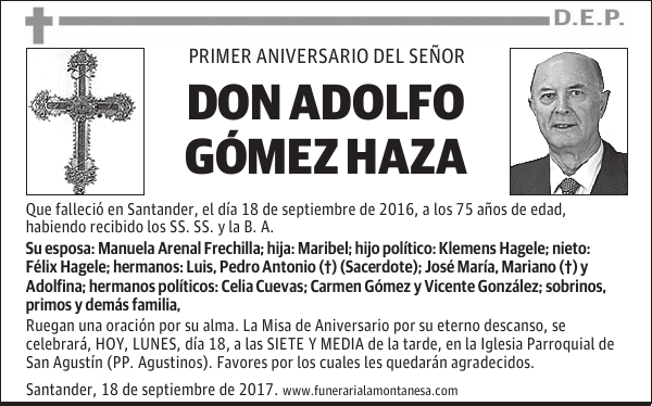 DON ADOLFO GÓMEZ HAZA
