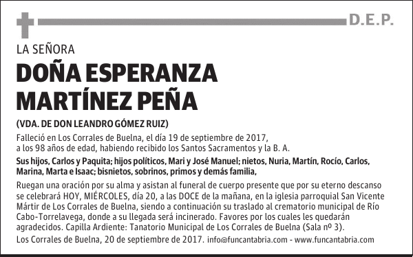 Doña Esperanza MartÍnez Peña