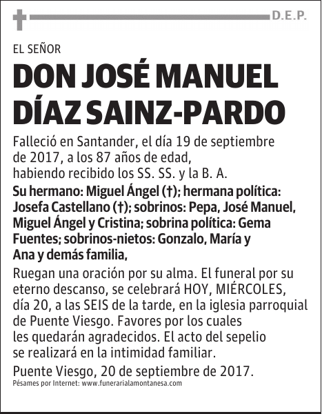 DON JOSÉ MANUEL DÍAZ SAINZ-PARDO