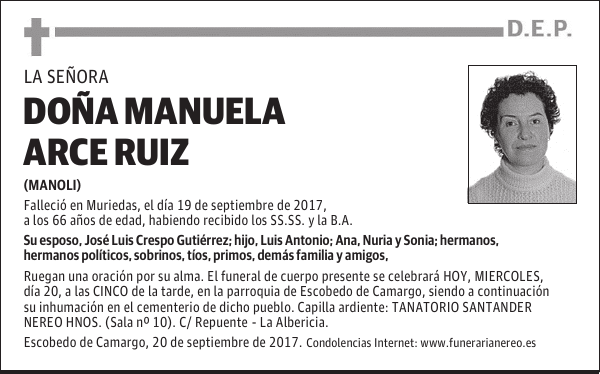 DOÑA MANUELA ARCE RUIZ