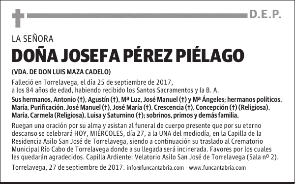 Doña Josefa Pérez Piélago