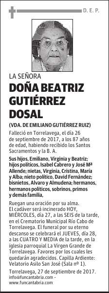 Doña Beatriz Gutiérrez Dosal